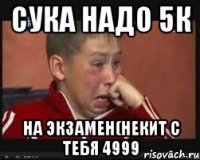 сука надо 5к на экзамен(некит с тебя 4999