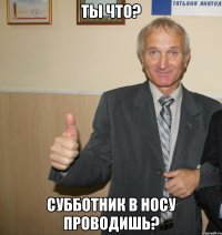 ты что? субботник в носу проводишь?