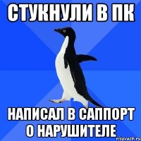 стукнули в пк написал в саппорт о нарушителе