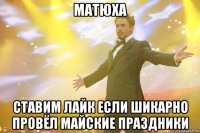 матюха ставим лайк если шикарно провёл майские праздники