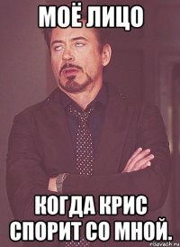 моё лицо когда крис спорит со мной.