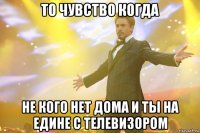 то чувство когда не кого нет дома и ты на едине с телевизором