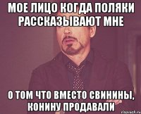 мое лицо когда поляки рассказывают мне о том что вместо свинины, конину продавали