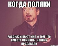 когда поляки рассказывают мне, о том что вместо свинины, конину продавали