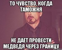 то чувство, когда таможня не дает провести медведя через границу