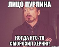 лицо пурлика когда кто-то сморозил херню!