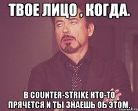 твое лицо , когда. в counter-strike кто-то прячется и ты знаешь об этом.