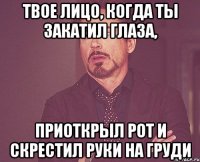 твое лицо, когда ты закатил глаза, приоткрыл рот и скрестил руки на груди