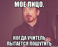 мое лицо, когда учитель пытается пошутить