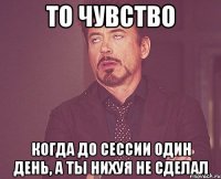 то чувство когда до сессии один день, а ты нихуя не сделал