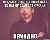 скидывать ексельевский файл по мат методам для курсача немодно