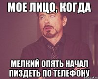 мое лицо, когда мелкий опять начал пиздеть по телефону