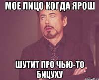 мое лицо когда ярош шутит про чью-то бицуху