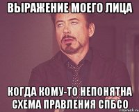 выражение моего лица когда кому-то непонятна схема правления спбсо