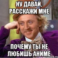 ну давай, расскажи мне почему ты не любишь аниме