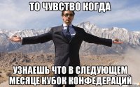 то чувство когда узнаешь что в следующем месяце кубок конфедераций