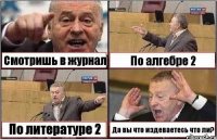 Смотришь в журнал По алгебре 2 По литературе 2 Да вы что издеваетесь что ли?