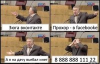 Зюга вконтакте Прохор - в facebooke А я на дачу вьебал инет 8 888 888 111 22