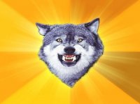 Создать мем Courage Wolf