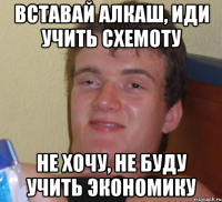 вставай алкаш, иди учить схемоту не хочу, не буду учить экономику