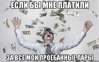 если бы мне платили за все мои проёбанные пары