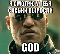 я смотрю у тебя сиськи выросли god