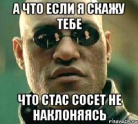 а что если я скажу тебе что стас сосет не наклоняясь