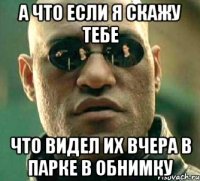 а что если я скажу тебе что видел их вчера в парке в обнимку