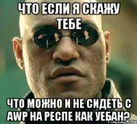 что если я скажу тебе что можно и не сидеть с awp на респе как уебан?