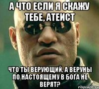 а что если я скажу тебе, атеист что ты верующий, а веруны по настоящему в бога не верят?