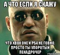 а что если я скажу что xbox one и ps4 не говно, просто ты упоротый пекадрочер