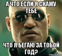 а что если я скажу тебе что я бегаю за тобой год?