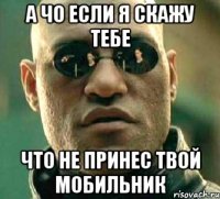 а чо если я скажу тебе что не принес твой мобильник