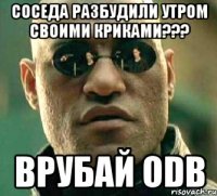 соседа разбудили утром своими криками??? врубай odb