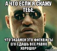 a что если я скажу тебе, что экзамен это фигня и ты его сдашь все равно хорошо?