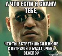 а что если я скажу тебе, что ты встретишься в июле с петрухой о будет очень весело?