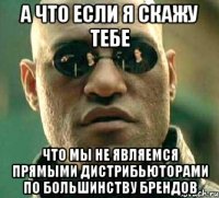 а что если я скажу тебе что мы не являемся прямыми дистрибьюторами по большинству брендов