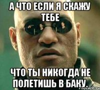 а что если я скажу тебе что ты никогда не полетишь в баку.