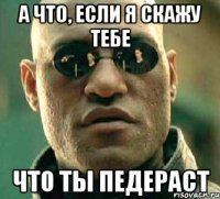 а что, если я скажу тебе что ты педераст