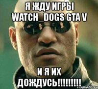 я жду игры watch_dogs gta v и я их дождусь!!!