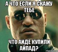 а что если я скажу тебе что аиде купили айпад?