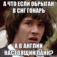 а что если обрыган в снг гонарь а в англии настоящий панк?