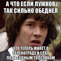 а что если лужков так сильно обеднел что теперь живёт в зеленограде и стал подъездным толстяком