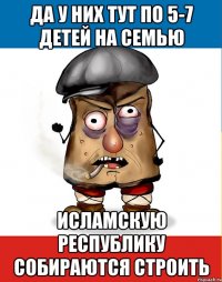 да у них тут по 5-7 детей на семью исламскую республику собираются строить
