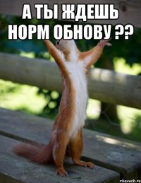 а ты ждешь норм обнову ?? 