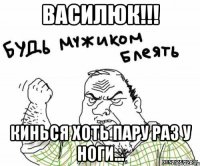 василюк!!! кинься хоть пару раз у ноги...