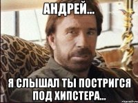 андрей... я слышал ты постригся под хипстера...