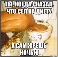 ты, когда сказал, что сел на диету а сам жрешь ночью