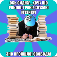 ось сиджу... хочу що роблю! граю! слухаю музику! зно пройшло! свобода!