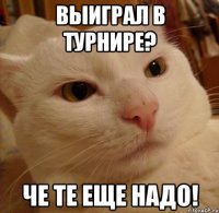 выиграл в турнире? че те еще надо!